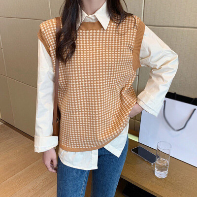 Áo kiểu nữ Gile len thời trang Hàn Quốc - Hàng đanh, không bai giãn