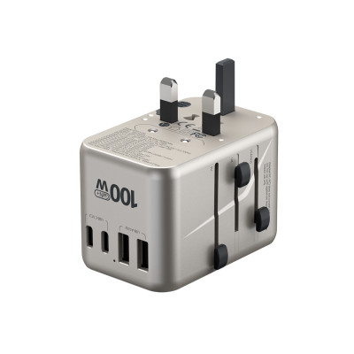 Củ sạc du lịch đa năng MicroPack 100W MTA-5100 Sạc 6 thiết bị cùng lúc - 3 cổng USB-C, 2 cổng USB-A, 1 đầu ra AC - Hàng chính hãng