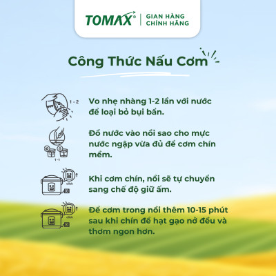Gạo Đặc Sản ST25 TOMAX (1kg) thượng hạng, dẻo thơm
