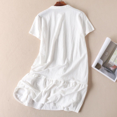 Đầm suông nữ Haint Boutique, đầm cổ tàu chất đũi mát, thời trang trẻ cho phái nữ Da80