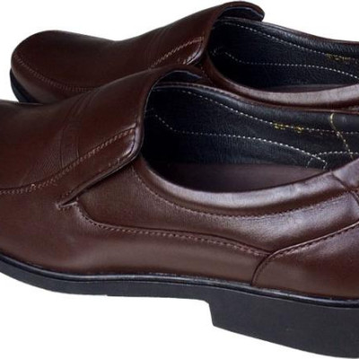 Giày tây nam Trường Hải da bò thật không bong tróc đế cao su không trơn màu nâu GTN05982