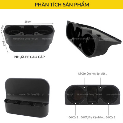 Khay Đựng Cốc Ô Tô Giá Nhựa Để Đồ Khe Ghế Đa Năng Trên Xe Hơi Tiện Lợi