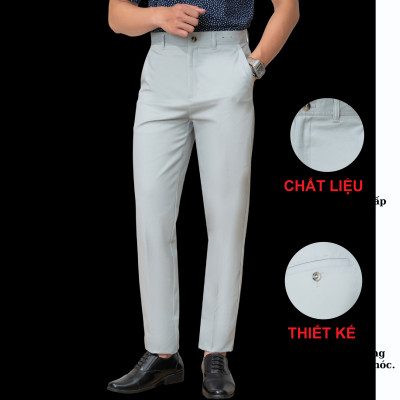 Quần kaki nam ALIGRO chất liệu kaki mềm mịn cao cấp dáng slimfit màu ghi sáng ALGK074