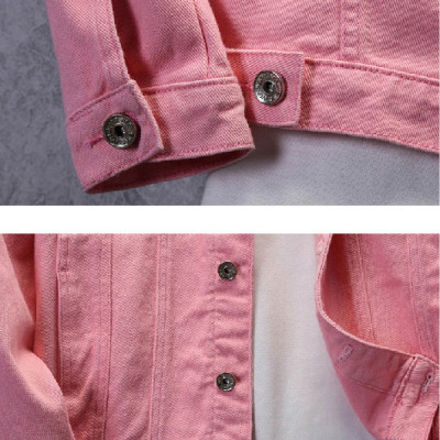 Áo khoác Kaki Nam trơn màu Hồng có túi nút cao cấp