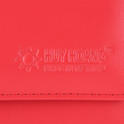 Ví nữ da bò cao cấp Huy Hoàng 3 gấp màu đỏ tươi HT3164