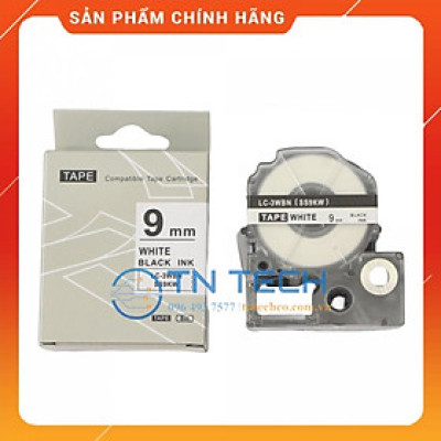 Nhãn in TEPRA - EPSON LC-3WBN (SS9KW) – Chữ đen nền trắng 9MM X 8M  - Dùng cho máy in nhãn TEPRA - EPSON [Hàng nhập khẩu]
