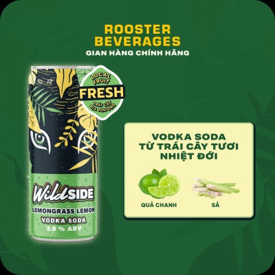 WildSide Vodka Soda Vị Chanh Sả - Thùng 24 Lon (330ml)