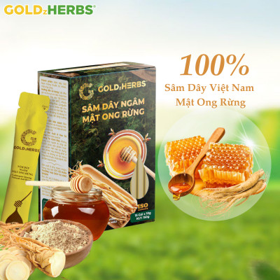 Sâm dây ngâm mật ong rừng GoldzHerbs, 100% mật ong nguyên chất – Hũ 300g/ Hộp 15 gói