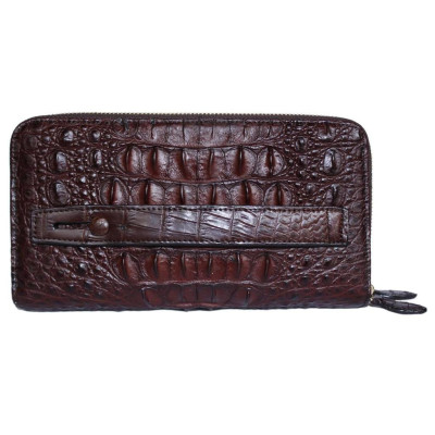 HC3737 - Ví nữ da cá sấu Huy Hoàng nhiều ngăn cầm tay màu nâu đất