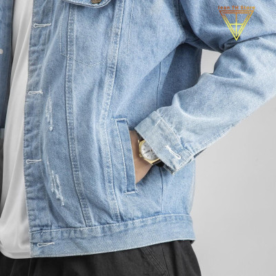 Áo khoác bò phối chữ Nothing Really jean nam trẻ trung năng động cá tính