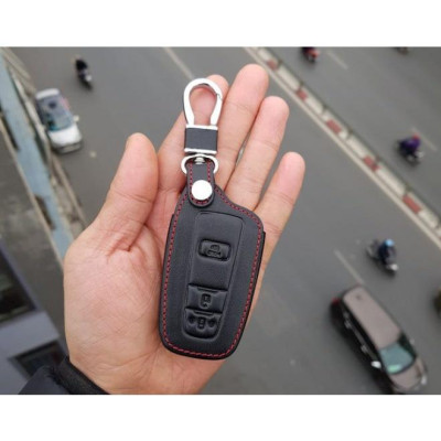 Bao Da Chìa Khóa Dành Cho Xe Toyota Cross (Da Thật) Logo 3D