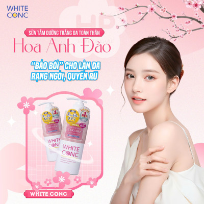 Sữa Tắm Dưỡng Trắng Da Toàn Thân Hoa Anh Đào White Conc Body Shampoo Cii Sakura (Chai 600 mL)