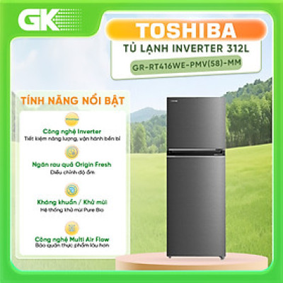 TỦ LẠNH TOSHIBA INVERTER GR-RT416WE-PMV(58)-MM 312L - HÀNG CHÍNH HÃNG (CHỈ GIAO HCM)