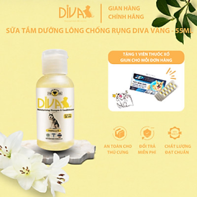 SỮA TẮM CHÓ DƯỠNG LÔNG GIẢM RỤNG DIVA VÀNG 55ML (DIVA FORMULA 4)