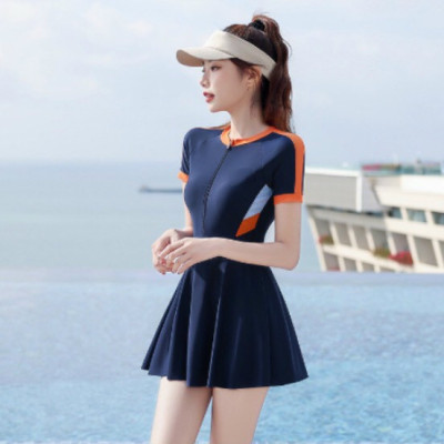 Váy Tắm Nữ Liền Ngắn Tay Thanh Lịch