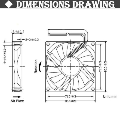 【 Ready stock 】1Pcs Gdstime DC 24V 80mm 80x80x10mm Dual Ball Computer Case Axial Brushless Cooling Fan 8cm 80mmx10mm PC CPU Radiator Cooler Fan