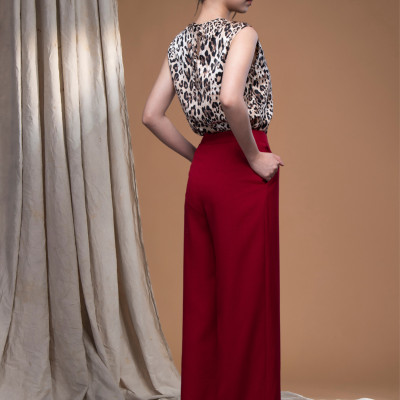 Áo beo lụa cát cổ tròn sát nách LM112406 [BST Da Beo]