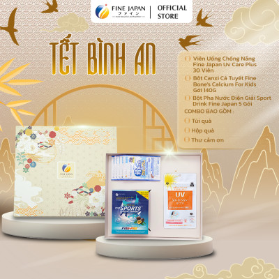 [Hộp quà Tết 2023] FUJI TẾT BÌNH AN Fine Japan cho người phụ nữ bạn yêu (bổ sung điện giải, canxi cá tuyết, viên uống chống nắng)