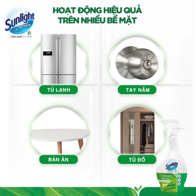 Combo 2 Chai Nước Lau Đa Năng Sunlight Chanh & Sả Phiên Bản Nâng Cấp Từ Cif Sạch Bóng Kin Kít, Không Nhờn Rít Chai 500ML