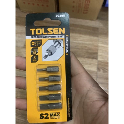 BỘ 5 ĐẦU VÍT DẸP TOLSEN 20285 - HÀNG CHÍNH HÃNG
