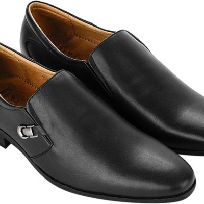 Giày tây nam da bò đế cao su mũi nhọn SUNPOLO SKT119 phiên bản đen