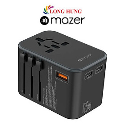 Cốc sạc Mazer Infinite.Travel SuperMINI 65W 2Type-C 1 USB M-IFTRAVEL 165PD - Hàng chính hãng