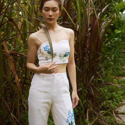 Quần Linen Thêu Tay Mơ PAN206 thời trang thiết kế Hity