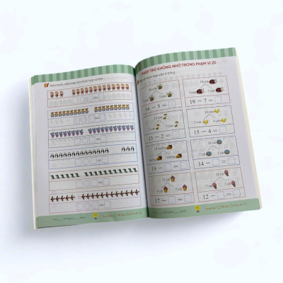 Sách cho bé - Nhìn Tranh Hoàn Thành Phép Tính - Toán Tiền Tiểu Học - Vui Học Toán - Dành cho trẻ từ 4 tuổi