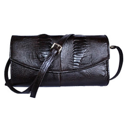 HP6415 - Túi đeo da đà điểu Huy Hoàng da chân màu nâu đất