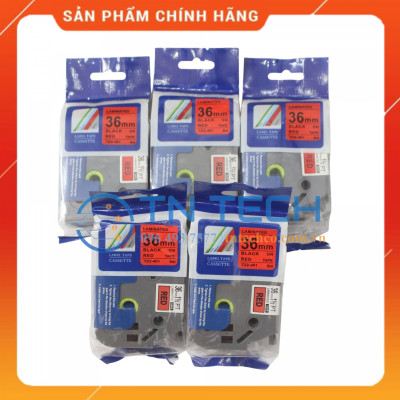 Nhãn In Tz2-461 - Đen nền đỏ 24mm x 8m - Dùng cho máy in BROTHER - AIMO - PUTY [Hàng Nhập Khẩu]