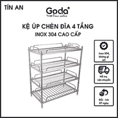 Kệ Inox 304 Úp Chén Dĩa 4 Tầng Goda - GD-117