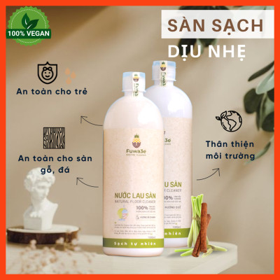 [Can 10L tiết kiệm] Nước lau sàn hữu cơ enzyme sinh học từ vỏ dứa Fuwa3e - hương SẢ CHANH