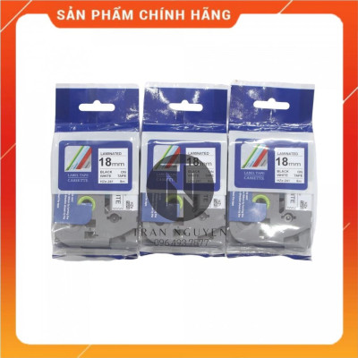 [Combo 5 hộp] Nhãn In Brother HZe-241 - Đen nền trắng 18mm x 8m - Hàng nhập khẩu