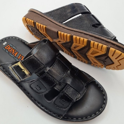 Dép quai ngang nam da bò thật 100% DONAVY,đính khuy thời trang may quai và đế rất chắc chắn DO3KD