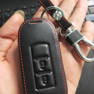 Bao da Chìa Khóa ô tô kèm móc khóa Xe Mitsubishi Outlander, Xe Xpander, Xe Attrage- Mẫu Chìa Thông Minh