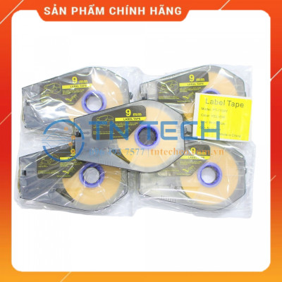 Nhãn in CANON PT-1109Y - Chữ đen nền vàng 9MM x 30M - Dùng cho máy in ống CANON [Hàng nhập khẩu]