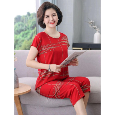 Đồ bộ trung niên, chất liệu mát, thấm hút mồ hôi, đồ bộ nữ kiểu set đi chơi, bộ đồ trung niên cho bà cho mẹ, Nesa TN01