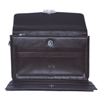 Túi cầm tay nữ Huy Hoàng da đà điểu màu nâu đất HC6452