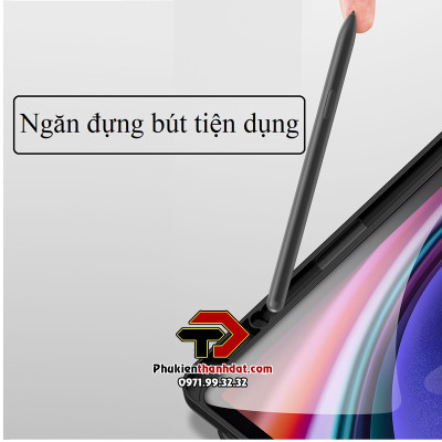 Bao da dành cho SamSung Galaxy Tab S9 FE chính hãng Dux Ducis Domo chống sốc, có khay đựng bút - Hàng chính hãng 