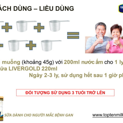 Sữa dinh dưỡng cho gan,mát gan giải độc, liver gold 400g topten milk