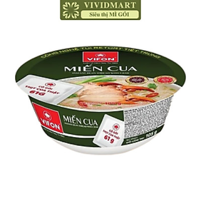 VIFON - Miến tô Vifon hương vị cua (có gói thịt cua thật), Miến cua tô Vifon, Miến cua Vifon tô (105g/tô)