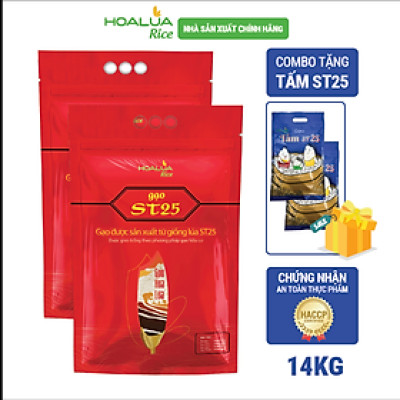 [Mua 2 Tặng 2] - Mua 2 túi ST25 Hoa Lúa túi 5kg - Tặng 2 túi Tấm ST25 túi 2kg (Tổng 14kg)
