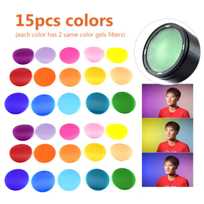 Bộ lọc màu Godox V-11C 15 màu khác nhau cho máy ảnh dòng Godox V1 Đèn flash đầu tròn