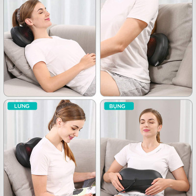 Gối Massage Đa Năng KingTech KP-315 - Máy Mát xa Toàn Thân Nhiệt Hồng Ngoại - Chuyên Sâu Cho Cổ, Vai Gáy, Lưng Dưới, Đùi, Chân - Sử Dụng Tại Nhà, Văn Phòng, Trên Ô Tô - Quà Tặng Cho Bạn Bè, Người Thân