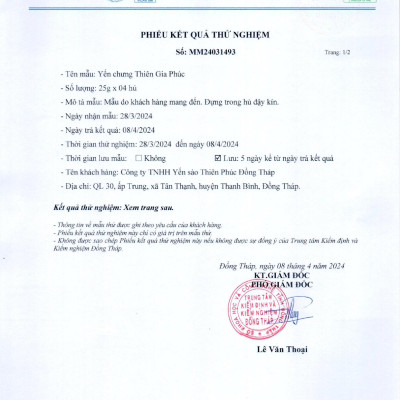 Yến chưng Thiên Gia Phúc 25% Yến (Hộp 10 hũ)