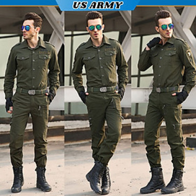 Bộ Quần Áo Nam Lính Mỹ US ARMY  Kiểu Dáng Túi Hộp, Chất Liệu Kaki Cao Cấp Phong Cách Lính Cực Ngầu (Tặng dây lưng) - HÀNG CHÍNH HÃNG