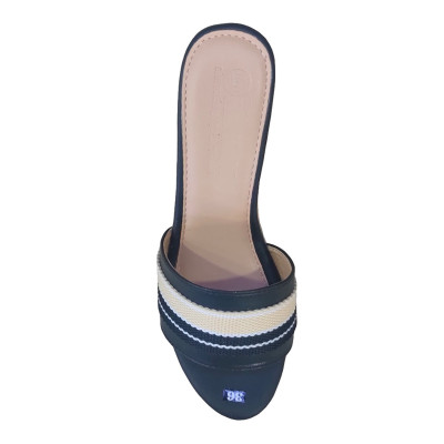 Dép Nữ Quai Ngang Đế Xuồng Da Bò Thật TiTi ĐÔ Cao Cấp 9cm DNU2077d
