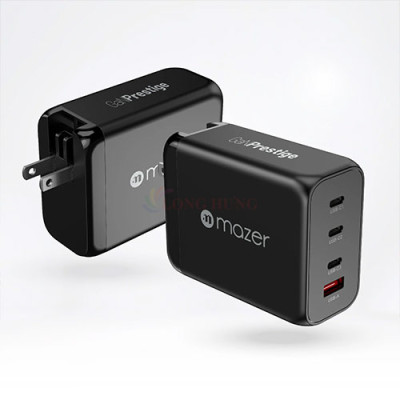 Cốc sạc Mazer Infinite.Boost SuperMINI GaN3 200W 3Type-C 1 USB M-GAN200W - Hàng chính hãng