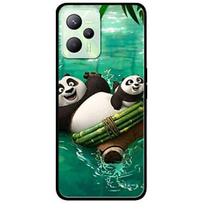 Ốp lưng dành cho Realme C35 mẫu Gấu Trúc Nền Xanh