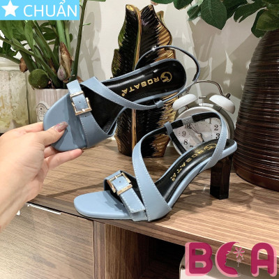 Sandal độc lạ hở mũi 7p RO658 ROSATA tại BCASHOP quai sau có phối thun thoải mái lại thời trang và sang trọng